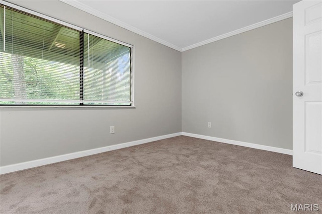 11148 Whispering Oaks Dr, Saint Louis, MO 63136 - spare room featuring carpet floors, ornamental molding, and baseboards