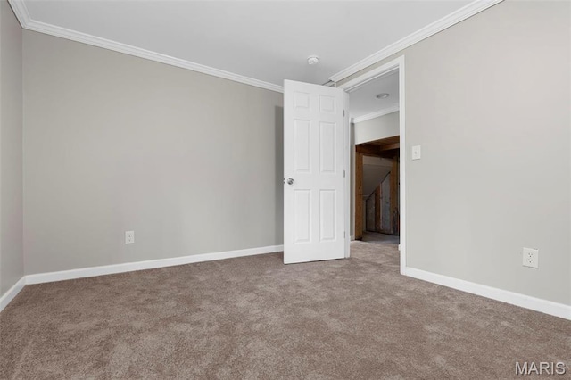 11148 Whispering Oaks Dr, Saint Louis, MO 63136 - unfurnished bedroom featuring ornamental molding, baseboards, and carpet