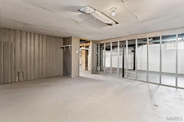 view of unfinished below grade area