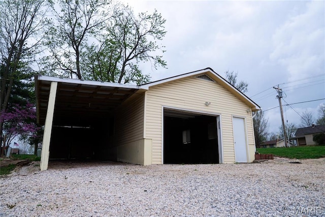view of garage