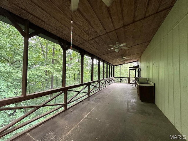 view of unfurnished sunroom
