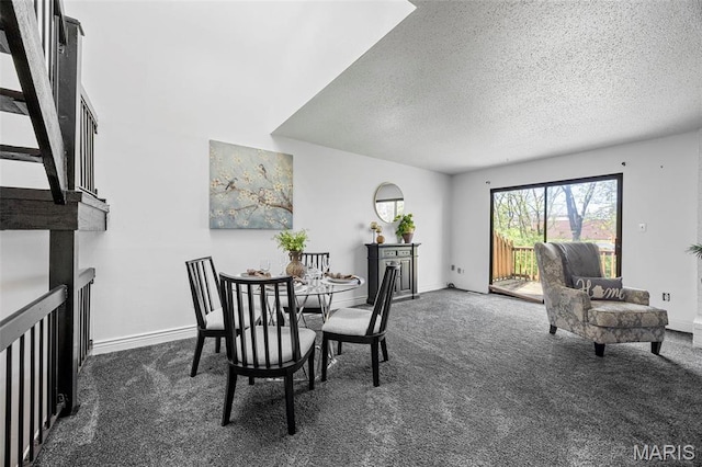 1747 Russet Valley Dr, Saint Louis, MO 63146 - carpeted dining room with a textured ceiling and baseboards