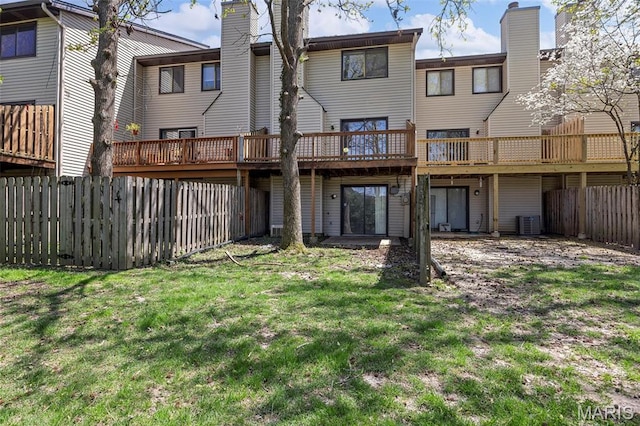 1747 Russet Valley Dr, Saint Louis, MO 63146 - back of house featuring central air condition unit and a deck