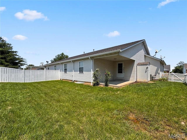 737 Marney Ln, Waterloo, IL 62298 - back of property featuring a patio area