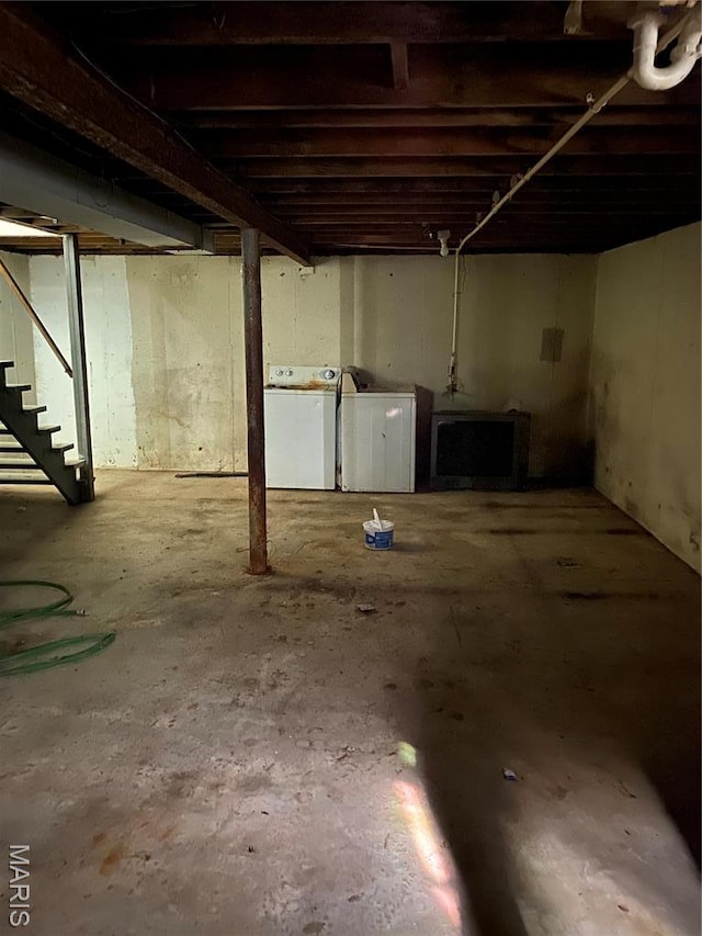 5920 Lalite Ave, Saint Louis, MO 63136 - unfinished basement featuring stairway