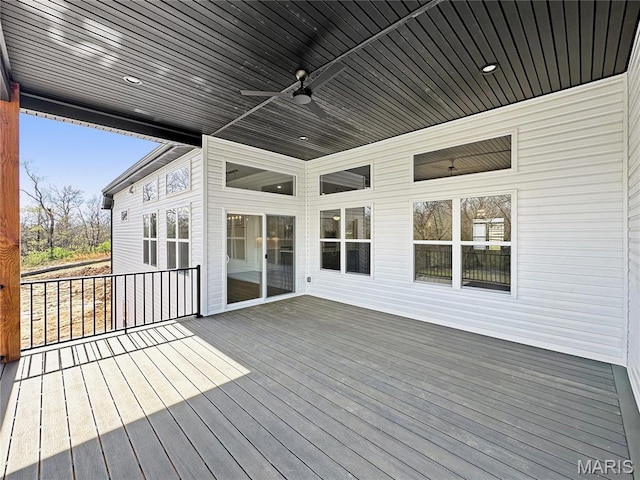 204 Great Bear Pass, Foristell, MO 63348 - wooden deck featuring a ceiling fan
