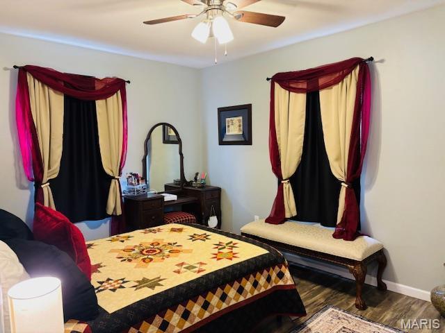 9 Mcleod St Unit A, Cuba, MO 65453 - bedroom featuring wood finished floors and a ceiling fan