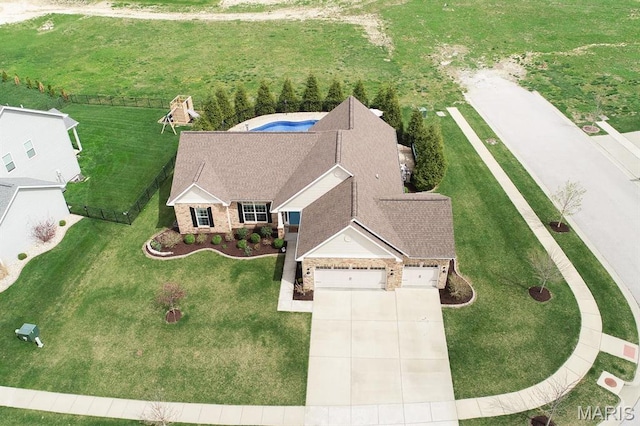 view from above of property