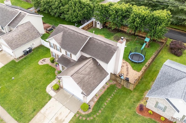 aerial perspective of suburban area