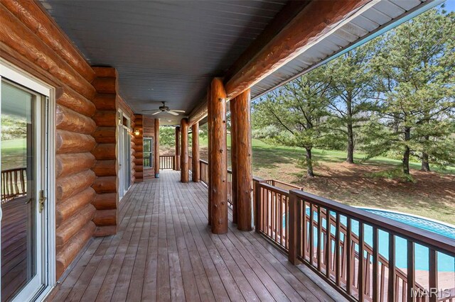 3333 State Highway 177, Cape Girardeau, MO 63701 - wooden deck featuring a ceiling fan