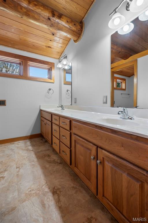 3333 State Highway 177, Cape Girardeau, MO 63701 - full bathroom featuring wooden ceiling and double vanity