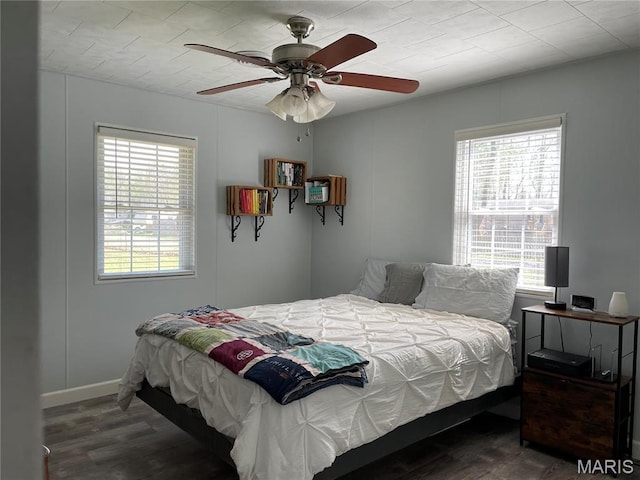 49 S St St, Piedmont, MO 63957 - bedroom with multiple windows, wood finished floors, and a ceiling fan