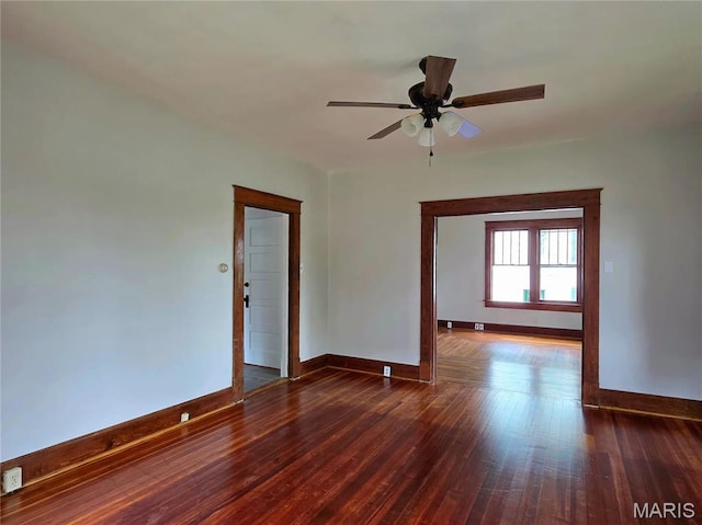 913 Maupin Ave, New Haven, MO 63068 - empty room featuring baseboards, hardwood / wood-style flooring, and ceiling fan