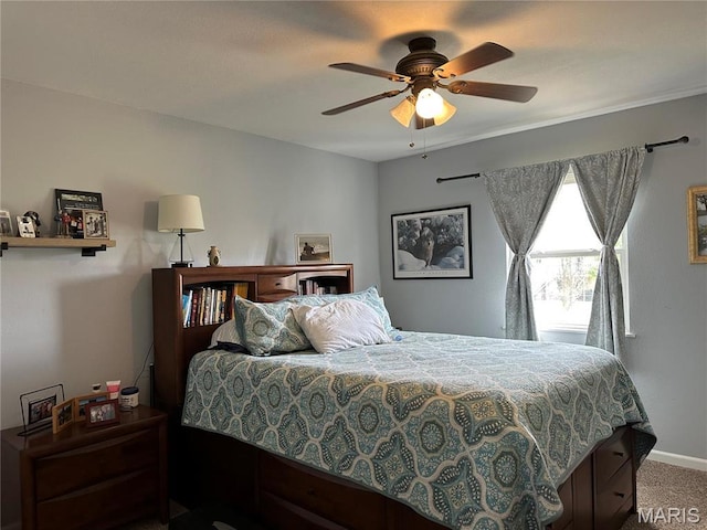 404 Crystal Ln, Rosebud, MO 63091 - carpeted bedroom featuring baseboards and ceiling fan