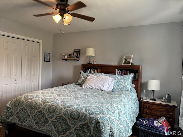 404 Crystal Ln, Rosebud, MO 63091 - bedroom with a closet and ceiling fan
