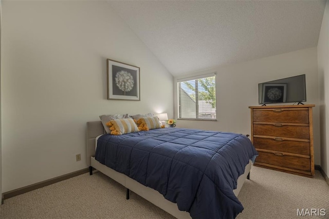 31 N Lionshead Dr, Innsbrook, MO 63390 - bedroom featuring light colored carpet, vaulted ceiling, and baseboards