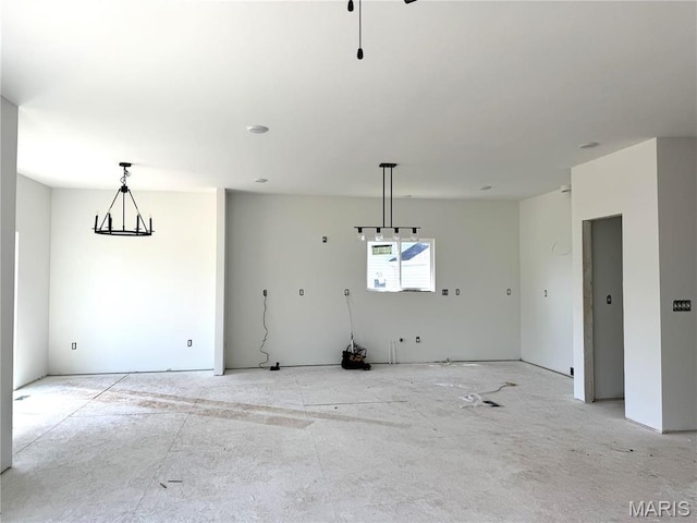 view of unfurnished dining area