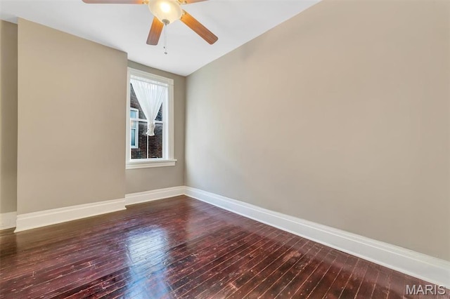 2811 Pennsylvania Ave, Saint Louis, MO 63118 - unfurnished room featuring hardwood / wood-style floors, baseboards, and ceiling fan