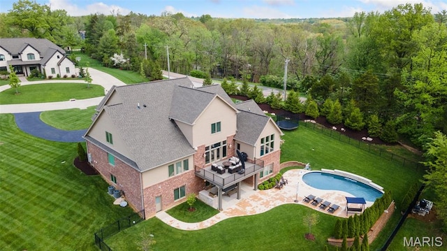13750 Stonemont Ct, Town And Country, MO 63131 - view of subject property featuring a heavily wooded area and a pool