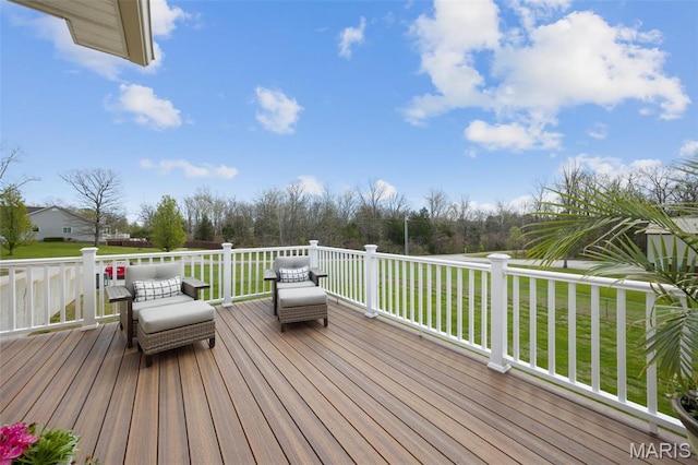 deck with a lawn