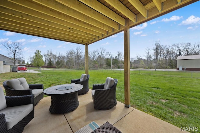 view of patio with an outdoor hangout area