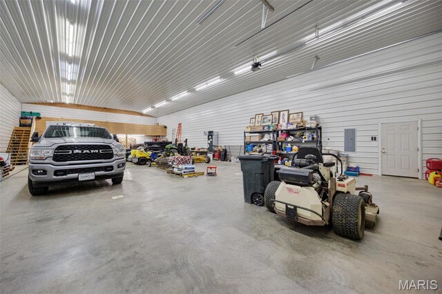 garage featuring electric panel