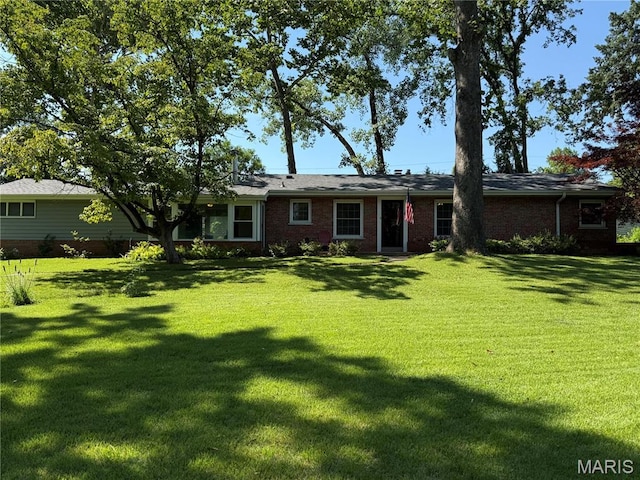 10074 Briarwood Dr, Ladue, MO 63124 - view of front of house featuring a front yard and brick siding