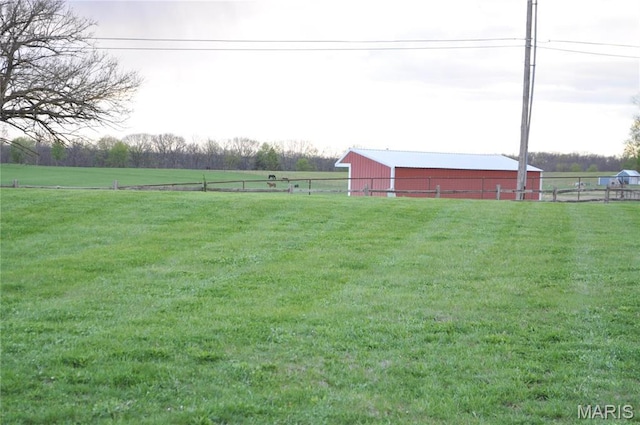 869 Destiny Dr, Villa Ridge, MO 63089 - view of yard with an outbuilding, a view of countryside, and an outdoor structure