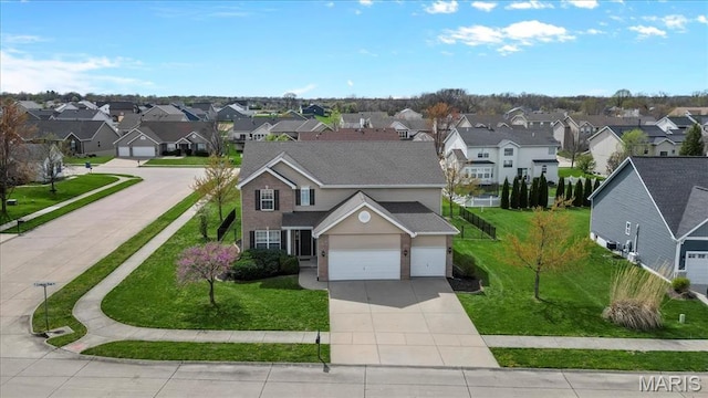 aerial perspective of suburban area