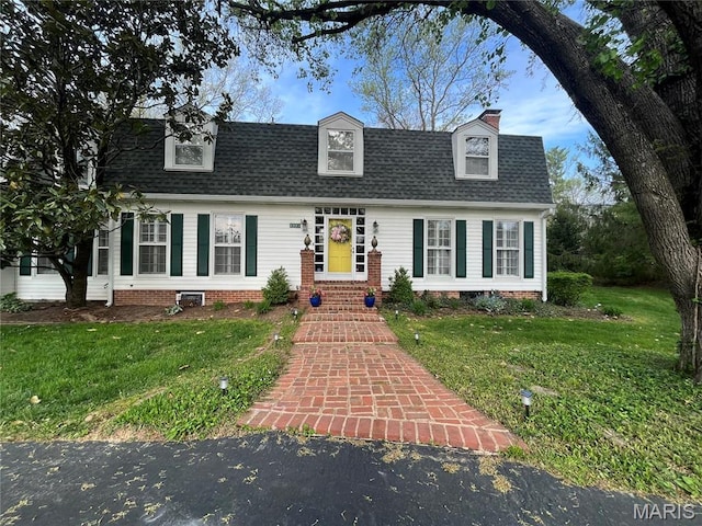 1843 Manor Hill Rd, Saint Louis, MO 63131 - view of front of house featuring a front lawn, roof with shingles, and a chimney