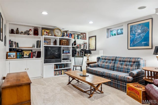 1843 Manor Hill Rd, Saint Louis, MO 63131 - carpeted living room featuring recessed lighting
