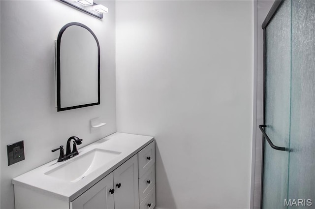 26152 Beltrees Rd, Dow, IL 62022 - bathroom with vanity and an enclosed shower