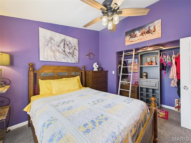 127 Kehner Rd, Steelville, MO 65565 - bedroom featuring carpet flooring, baseboards, and a ceiling fan
