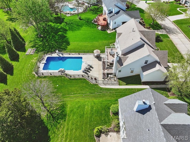 bird's eye view of a pool