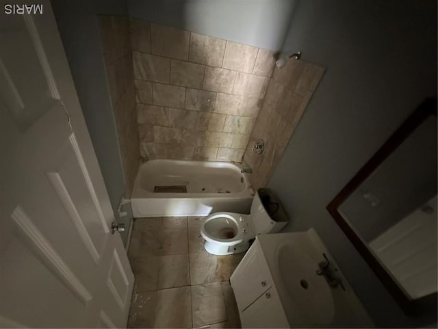 11947 Bridgevale Ave, Saint Louis, MO 63138 - bathroom with vanity, tile patterned floors, and shower / bathtub combination