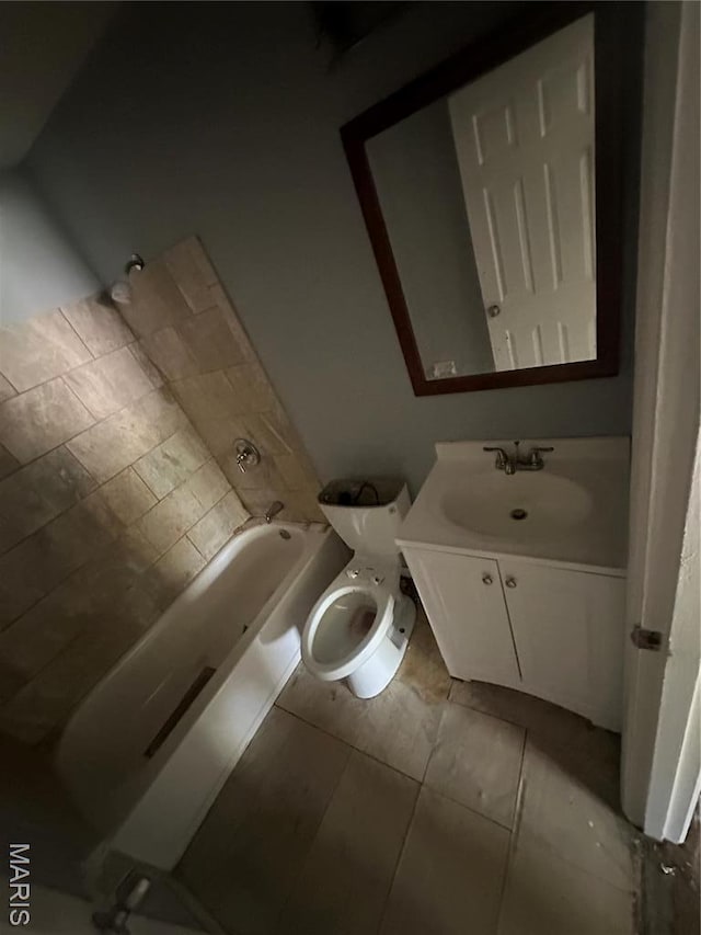 11947 Bridgevale Ave, Saint Louis, MO 63138 - bathroom with vanity, toilet, and shower / tub combination