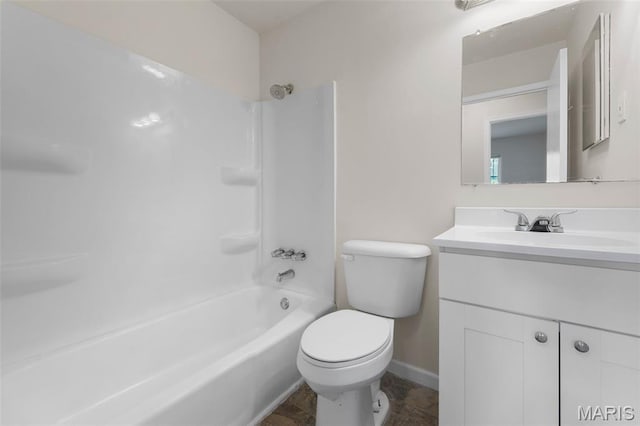 1455 Burnside Ct, Florissant, MO 63031 - full bath with vanity, toilet, shower / tub combination, and baseboards