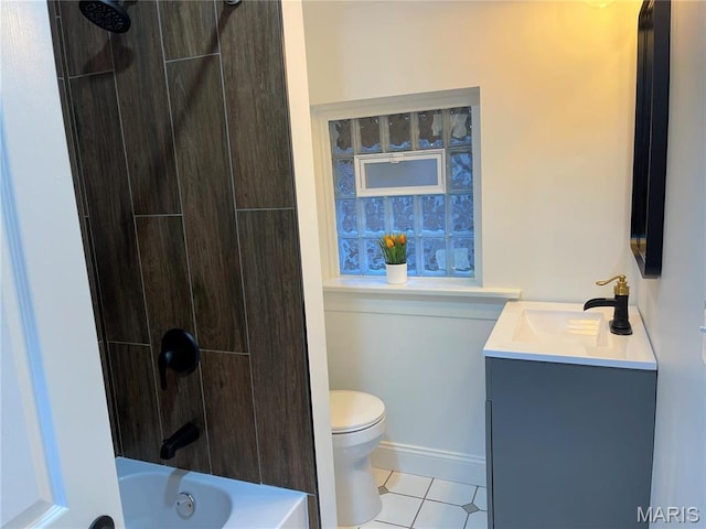 5811 Dewey Ave, Saint Louis, MO 63116 - bathroom featuring vanity, tile patterned flooring, toilet, and bathtub / shower combination