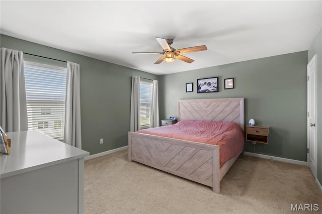 809 Colony Ridge Ct, Foristell, MO 63348 - bedroom with light carpet, baseboards, and ceiling fan