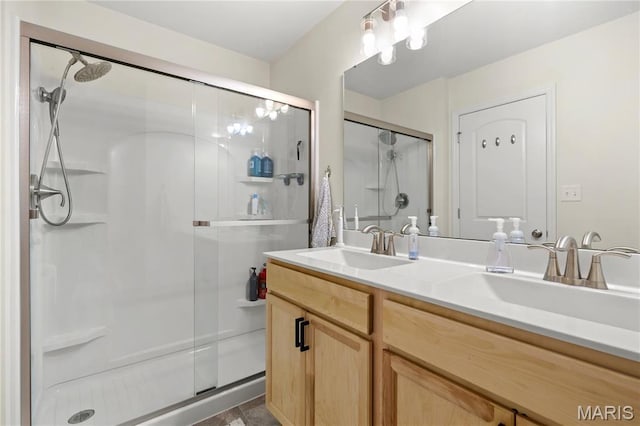 809 Colony Ridge Ct, Foristell, MO 63348 - full bathroom with a shower stall and double vanity