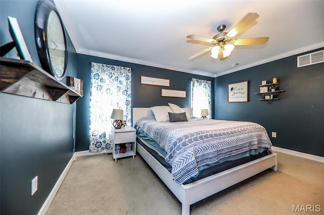 2605 Buenger Blvd, Granite City, IL 62040 - carpeted bedroom with baseboards, crown molding, and a ceiling fan