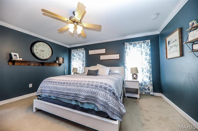 2605 Buenger Blvd, Granite City, IL 62040 - carpeted bedroom with crown molding, baseboards, and ceiling fan