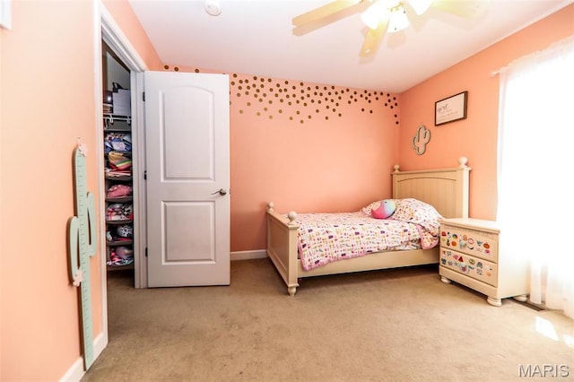 2605 Buenger Blvd, Granite City, IL 62040 - bedroom with light colored carpet and a ceiling fan
