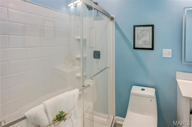 731 Dugger St, Bethalto, IL 62010 - full bath featuring a stall shower and toilet