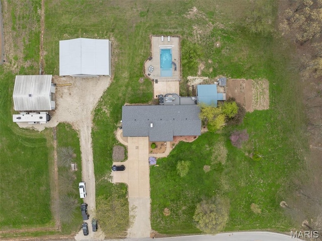 aerial view of a pool area