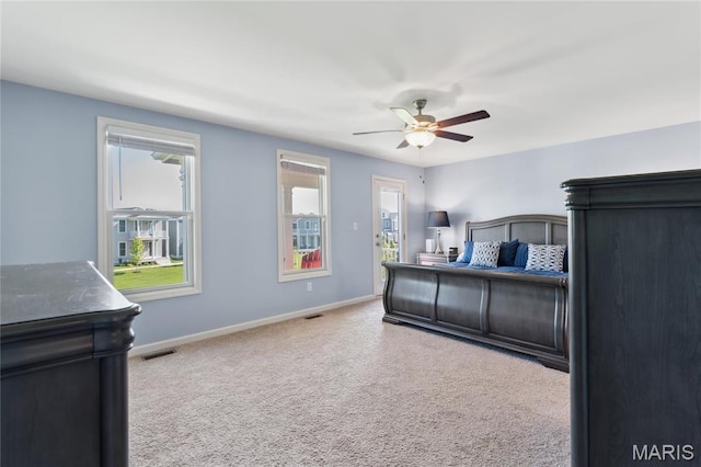 104 Tiber Way, Saint Charles, MO 63301 - carpeted bedroom featuring baseboards and ceiling fan