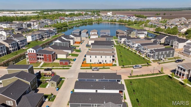 104 Tiber Way, Saint Charles, MO 63301 - aerial perspective of suburban area with a large body of water
