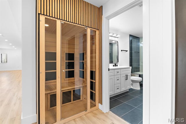 10010 Schuessler Rd, Saint Louis, MO 63128 - relaxing sauna featuring wood finished floors
