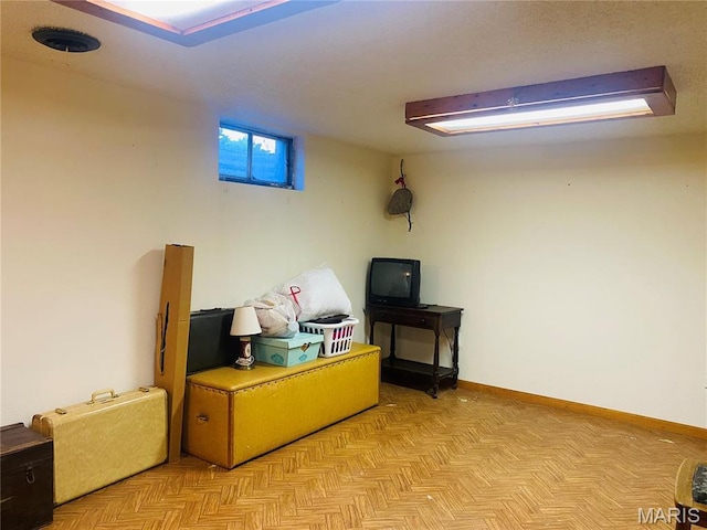 basement with baseboards