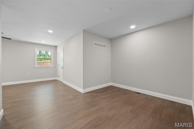 362 Hibler Ct, Saint Louis, MO 63141 - empty room featuring baseboards, recessed lighting, and dark wood finished floors
